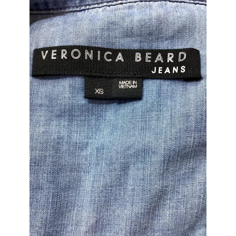 Veronica Beard 'Tenille' Blue Ruffled-Sleeve Shirt Size XS - Picture 4 of 4